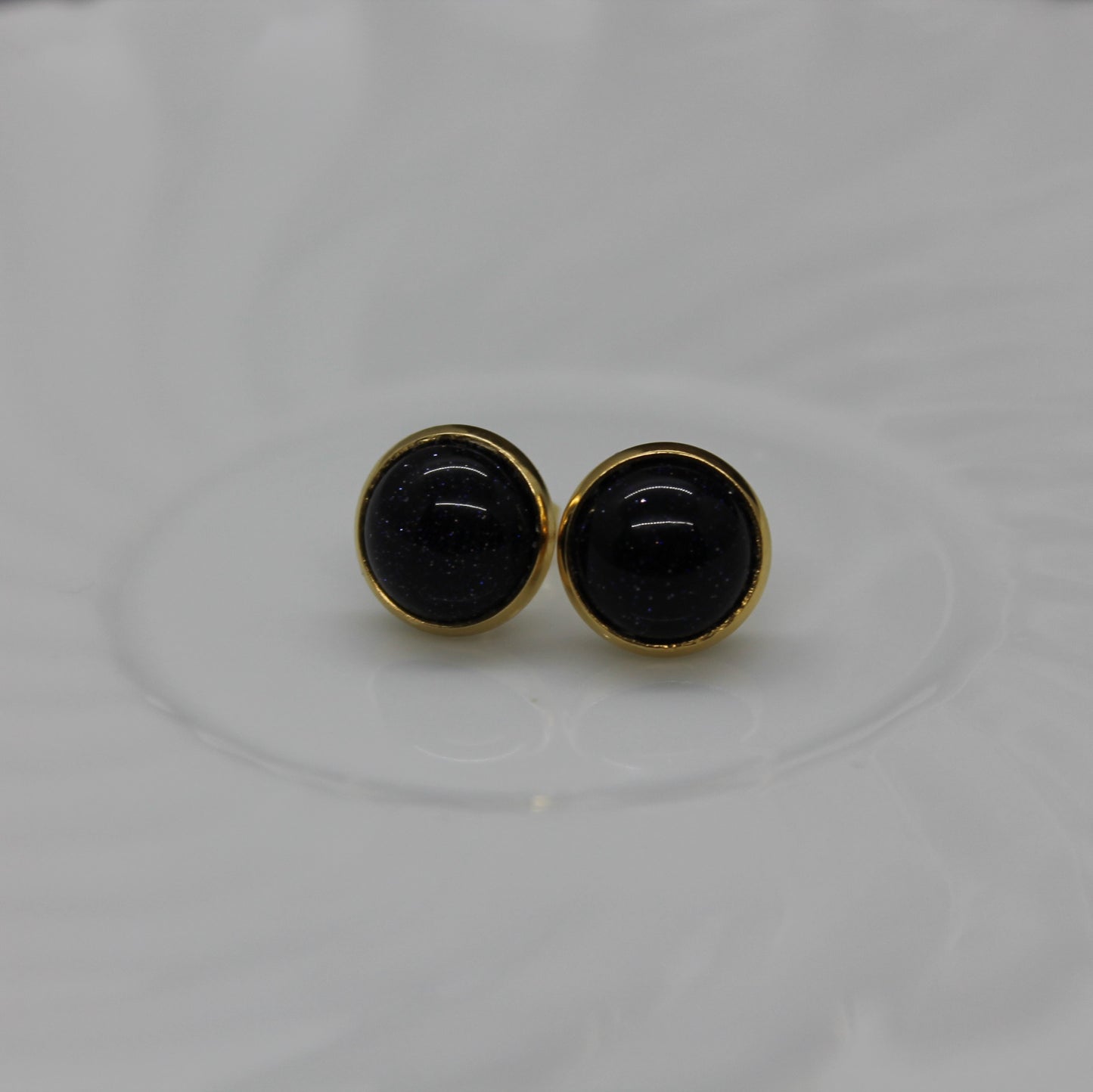 gemstone earring - large (10mm) gold